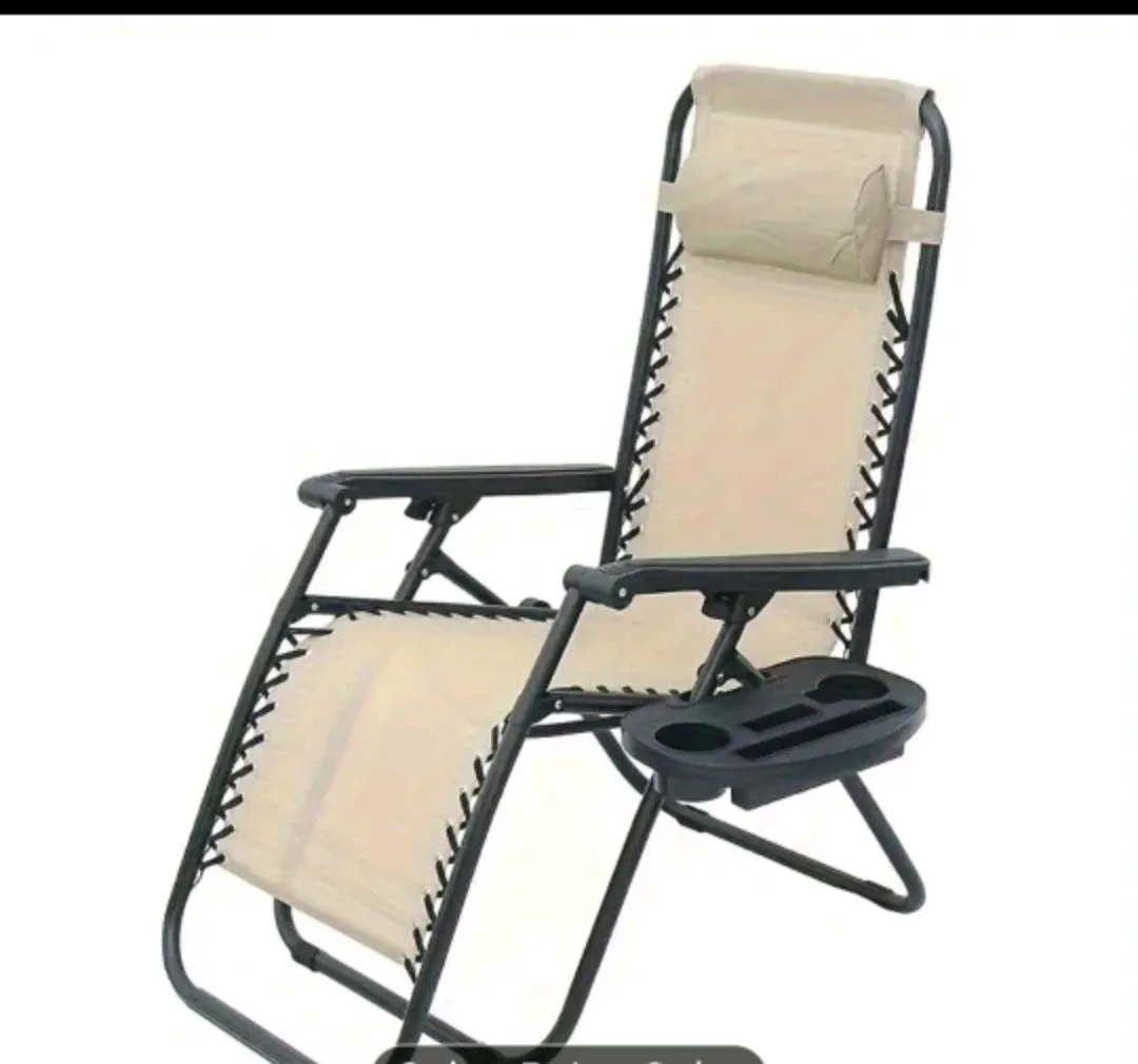 Beige Zero Gravity Lounge Chair thumbnail