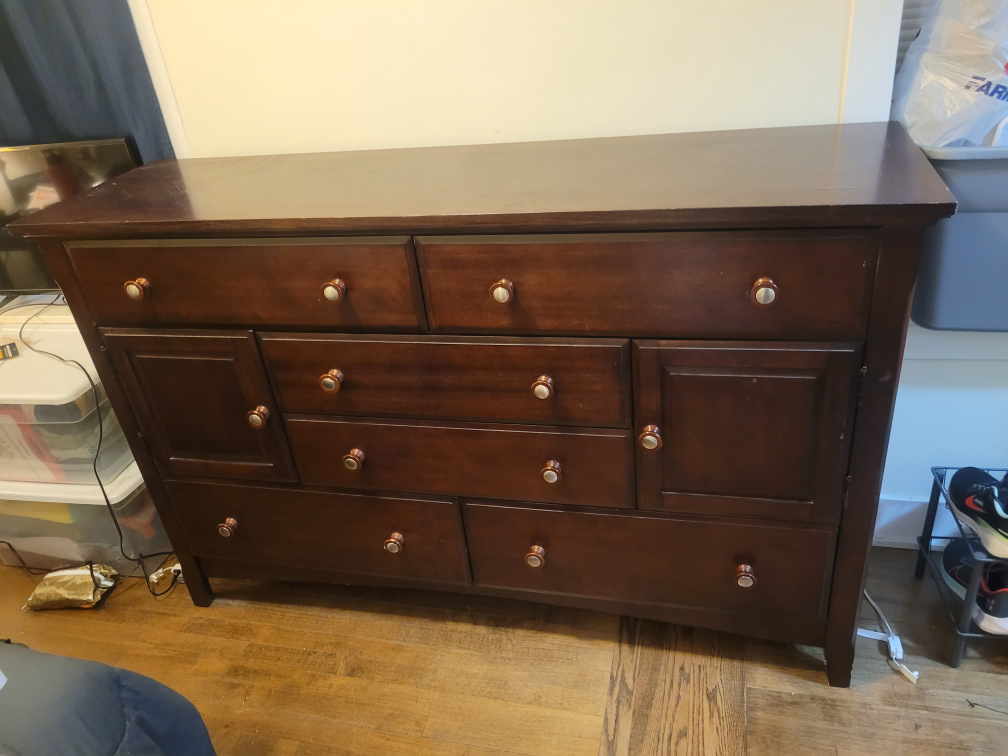 Dark Wood Dresser with Mirror - photo 2