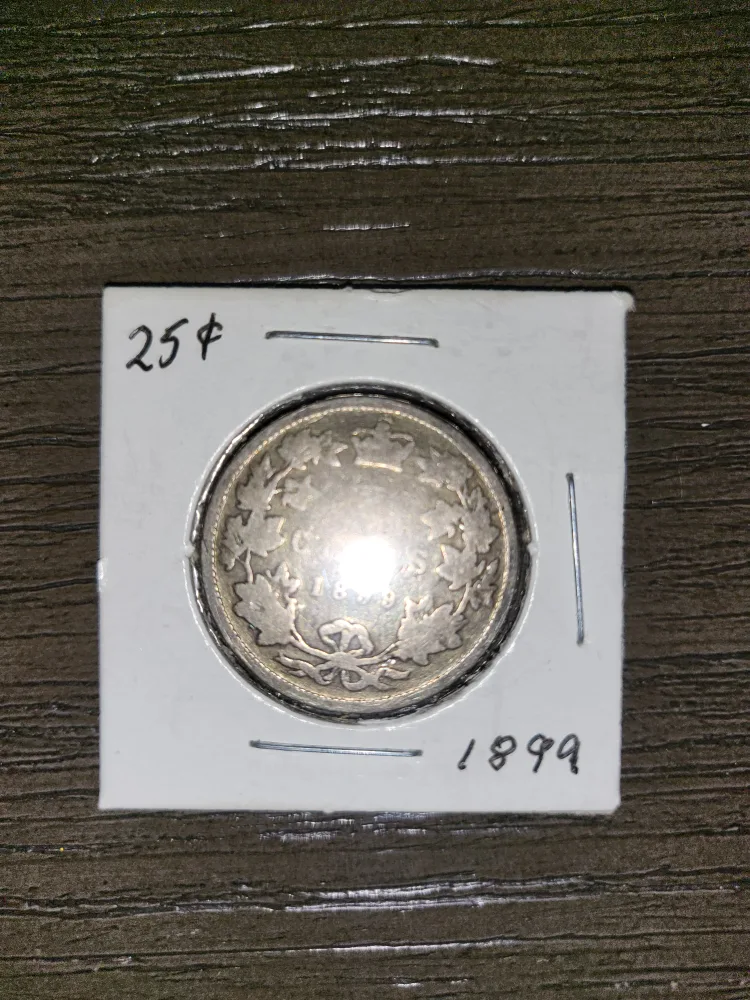 Vintage 1899 Canadian 25 Cent Coin image indicator(4)