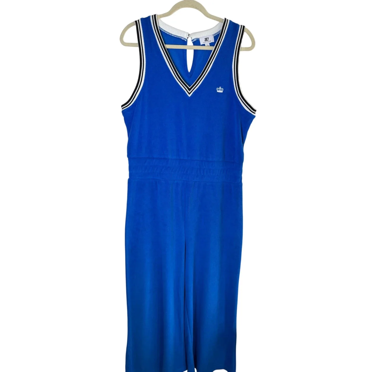 NEW SMALL Womens Juicy Couture Vintage Royal Blue Terry Jumpsuit image indicator(3)