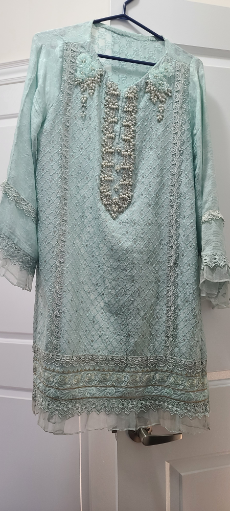 Light Blue Embellished Kurti