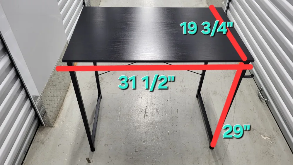 Black Wood Grain Desk 31.5 x 19.75 Inches x 29 inches thumbnail