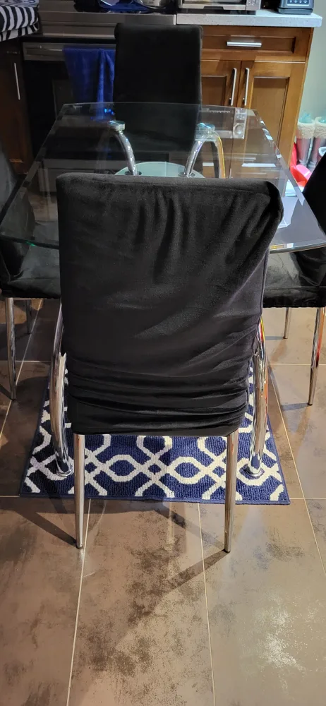 Glass table (2 tier) with chrome legs ( 4 free chairs) 🇨🇦 image indicator(3)