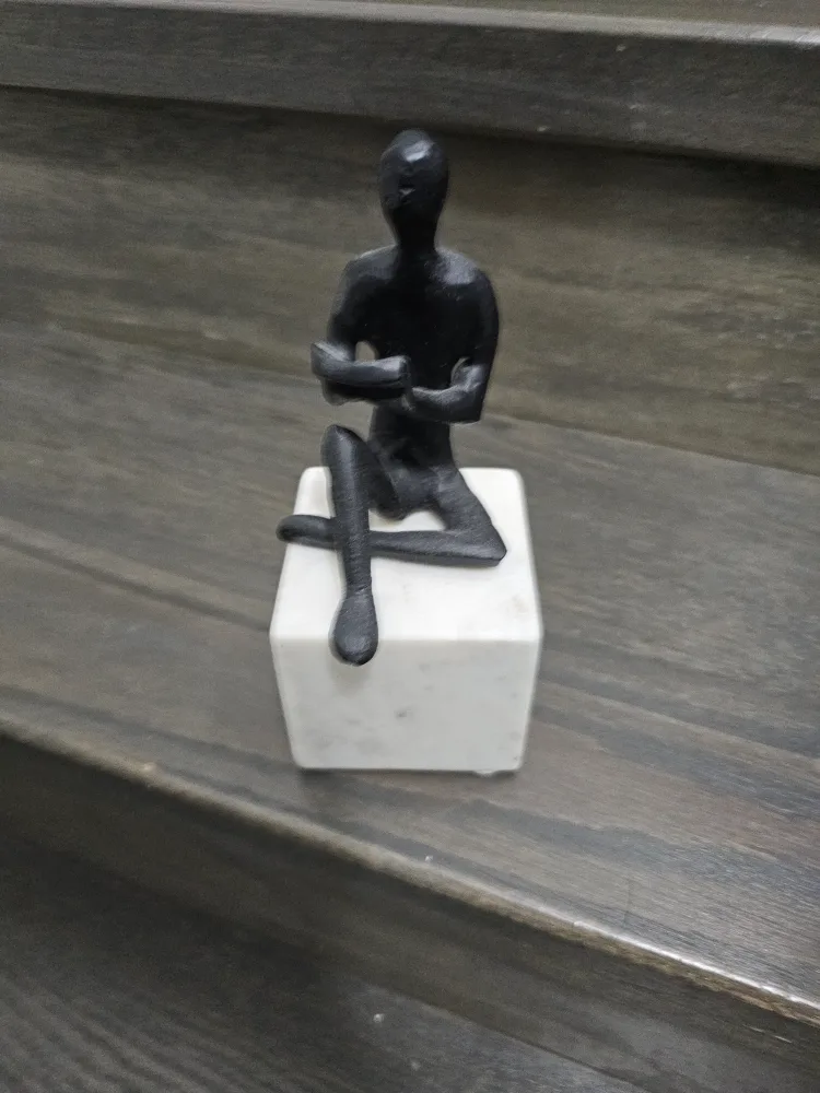 Abstract Metal Sculpture on Marble Base thumbnail
