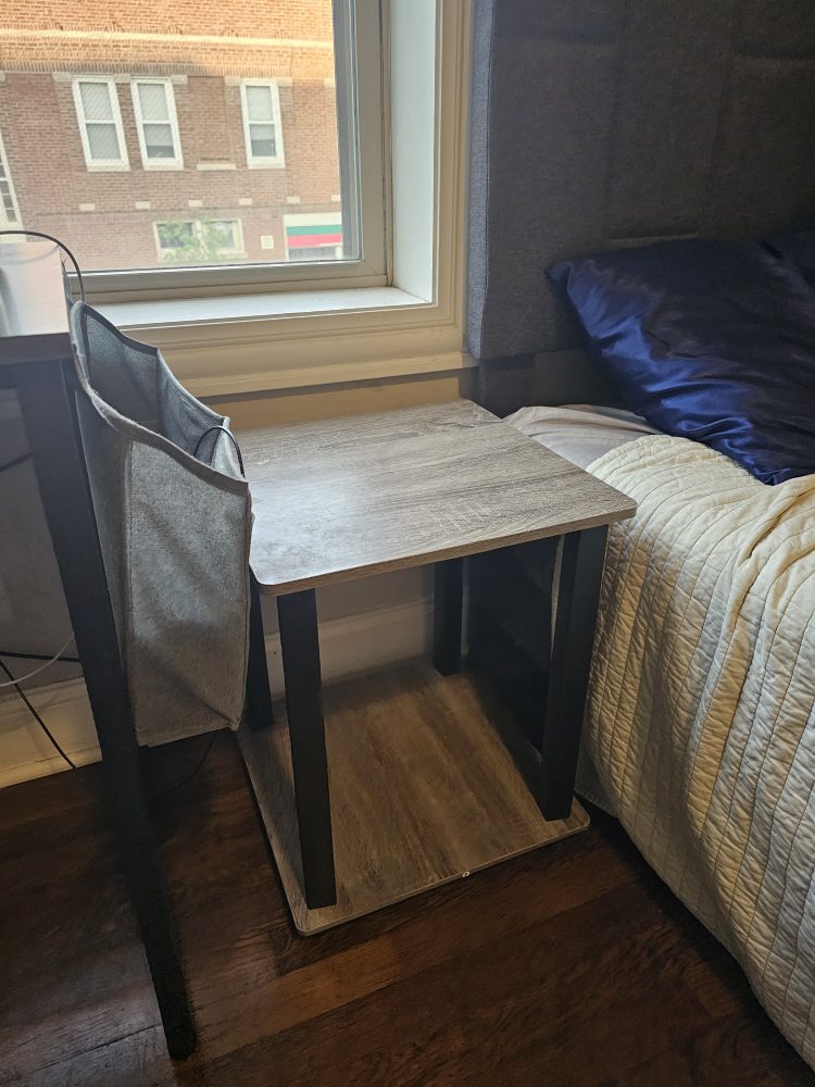 2x Wood End Table Nightstand, 15.6"x15.6"x19.6" - photo 2