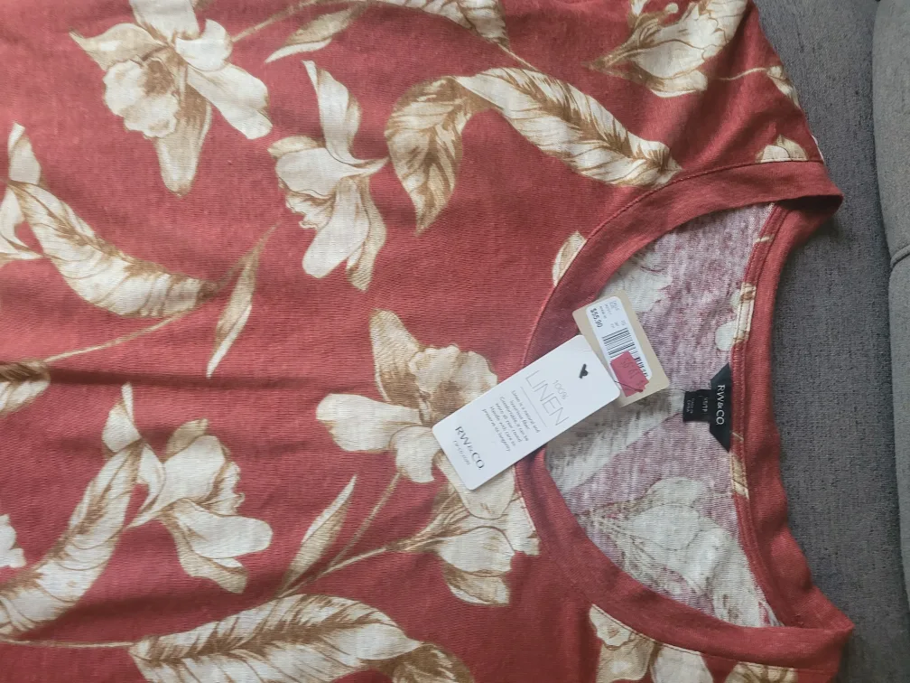 RW&CO Floral Linen Top - New with Tags! thumbnail