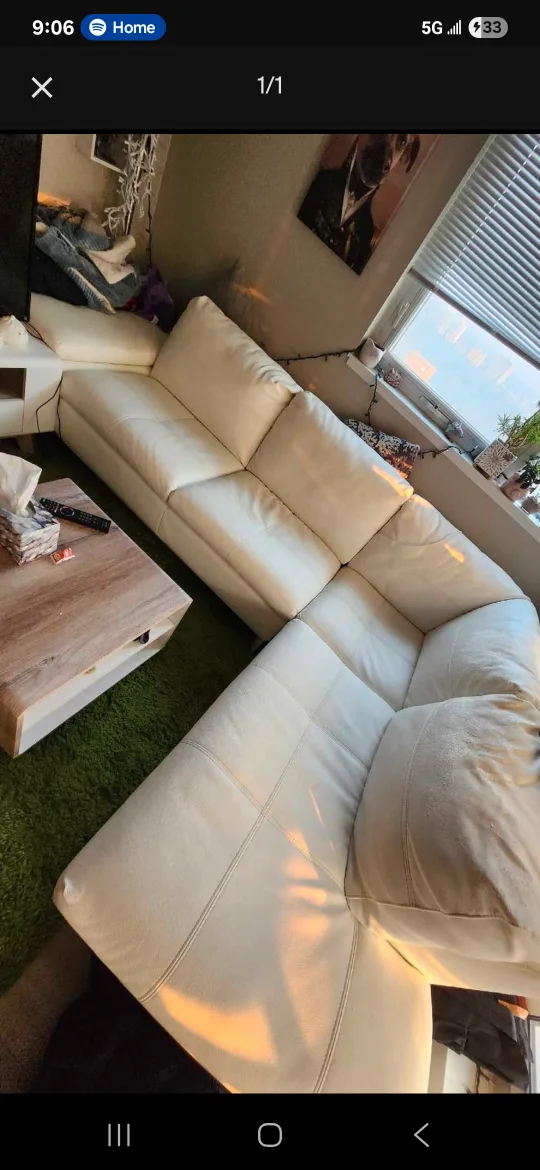 White Sectional Sofa - Gently Used thumbnail