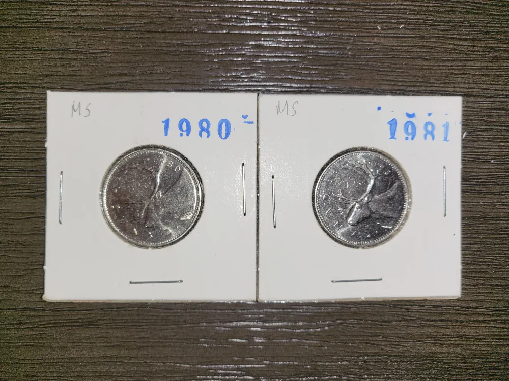 Vintage1980 & 1981 Canadian Quarter image indicator(3)