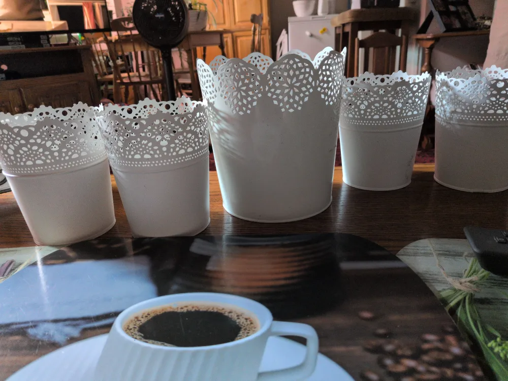 White Metal Plant Pots thumbnail