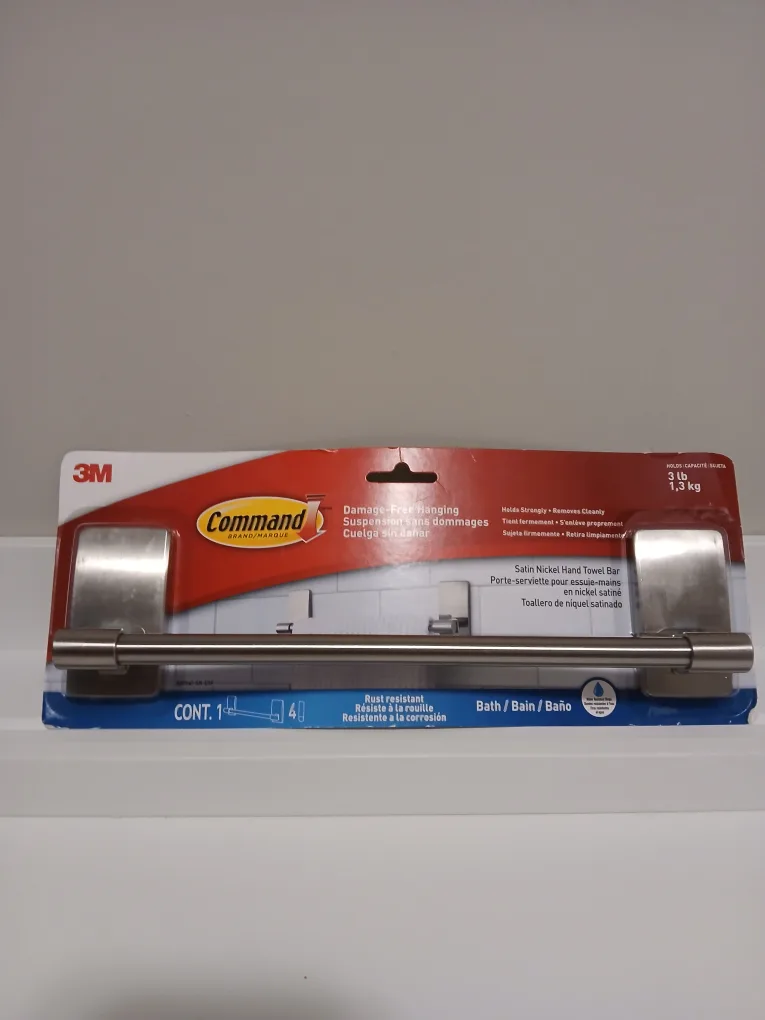 Command Satin Nickel Hand Towel Bar thumbnail