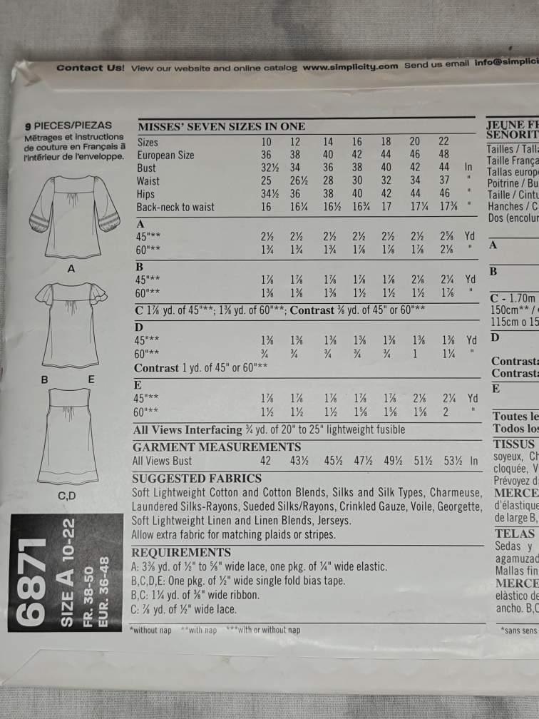 New Look Sewing Pattern 6871, Size A (10-22) - photo 2