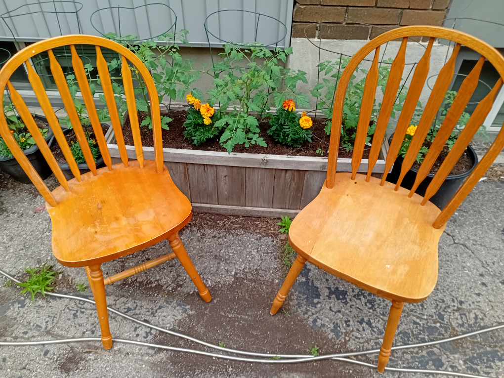 Wooden Spindle Back Dining Chairs - Pair - photo 2