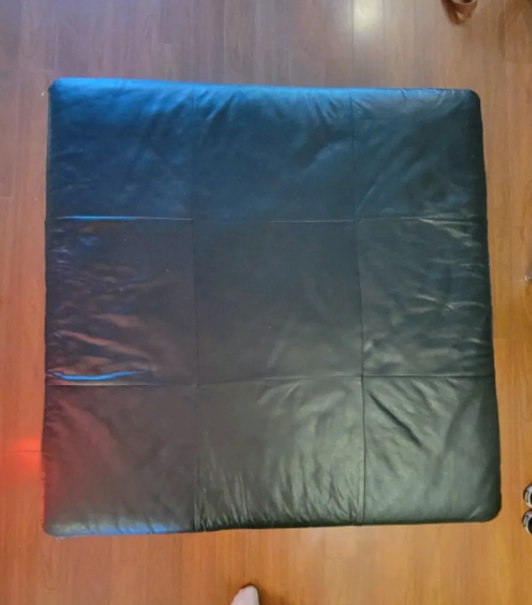 42" MORTEN Ottoman from EQ3 in ebony black leather image indicator(6)