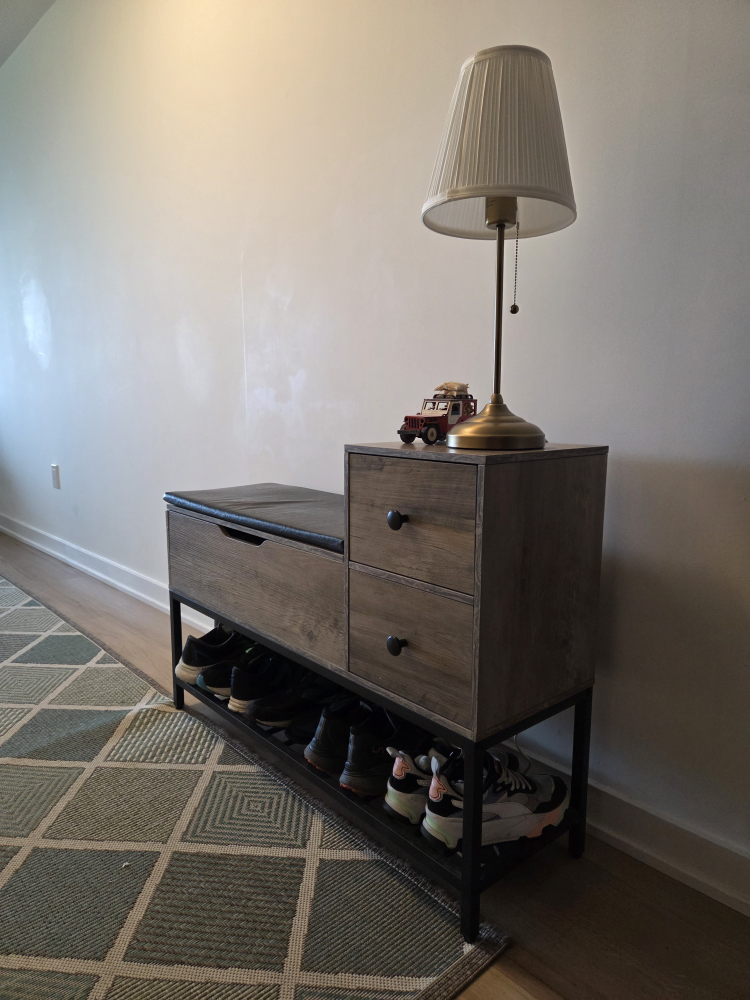 Shoe Rack Bench with Drawers