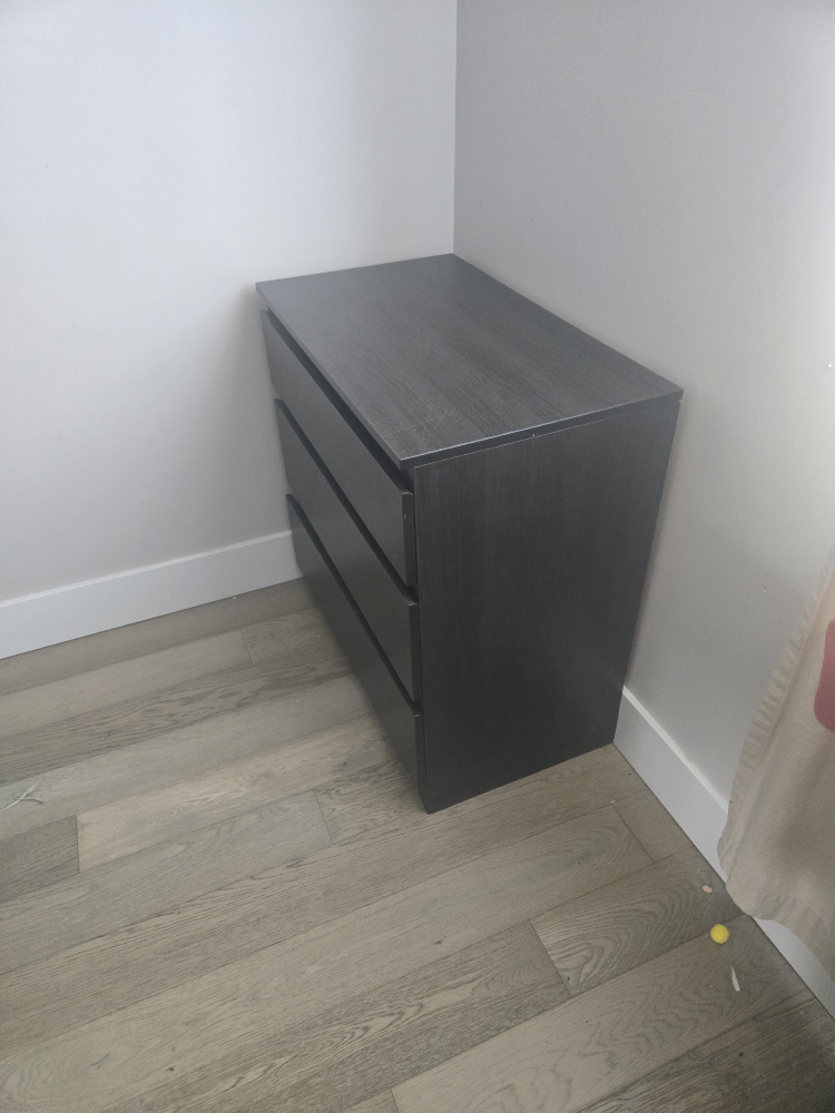 IKEA Malm 3-Drawer Chest - Dark Brown - photo 2