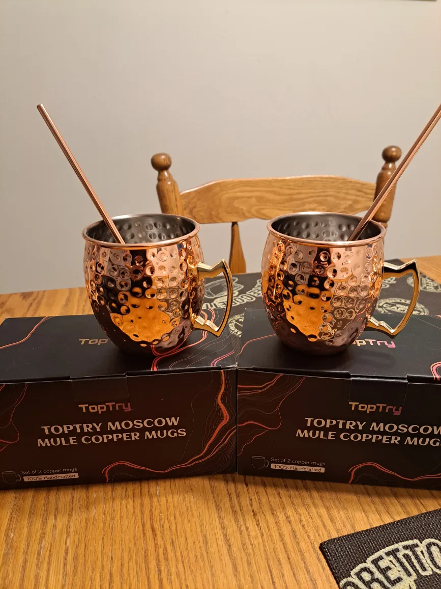 TopTry Moscow Mule Copper Mugs - Set of 4 thumbnail