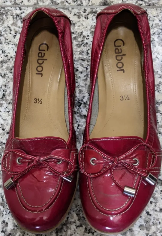 Gabor Red Patent Leather Loafers - Size 3 1/2 thumbnail