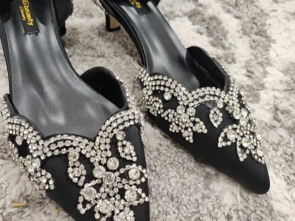 DB Beauty Black Rhinestone Heels image indicator(4)