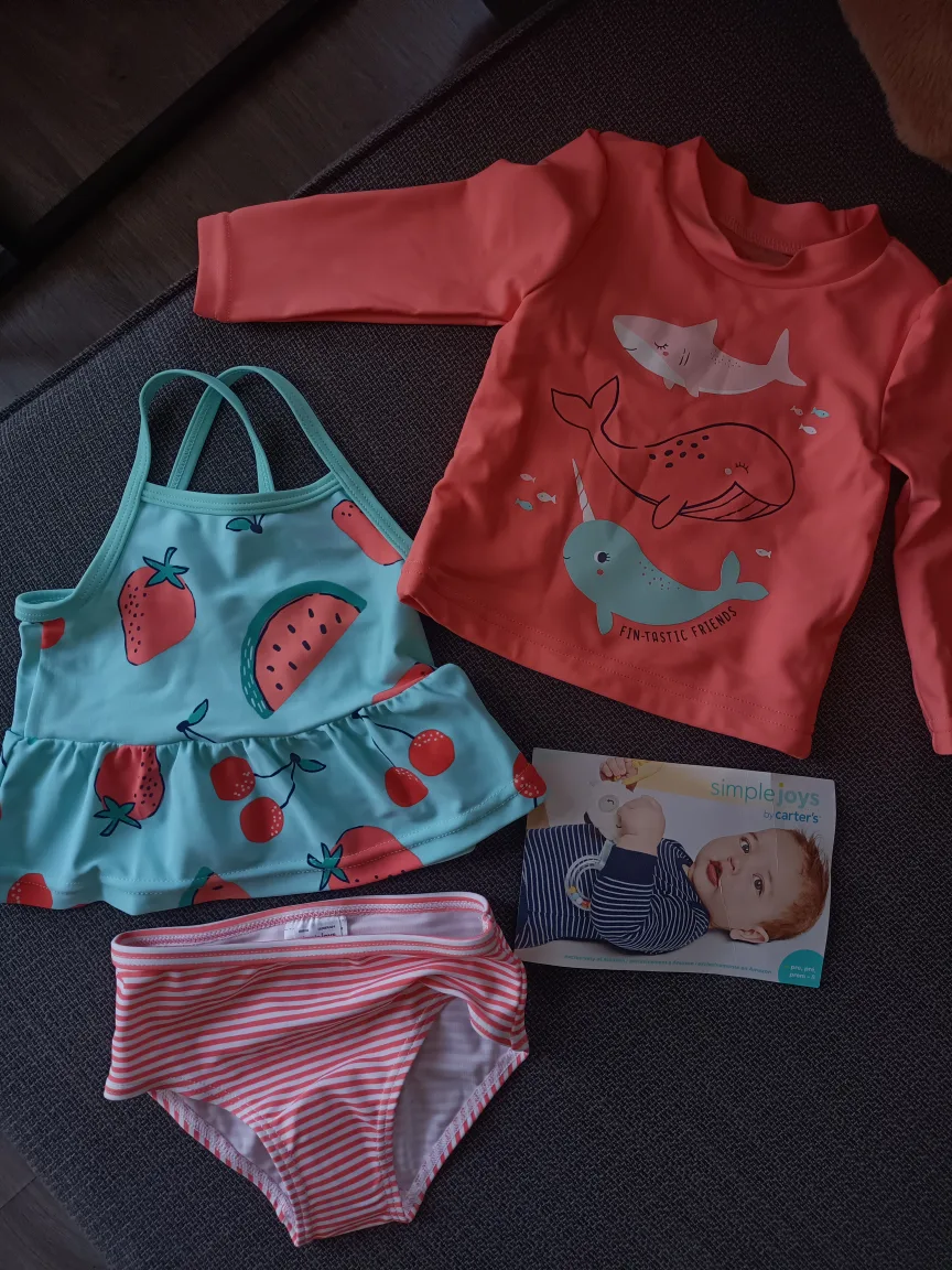 Simple Joys by Carter's 3-Piece Swimsuit Set, 3-6M image indicator(2)