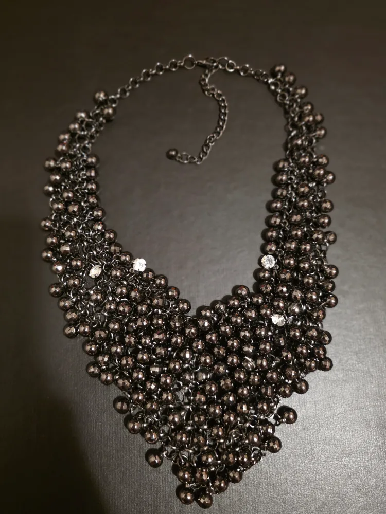 Black Beaded Statement Necklace thumbnail