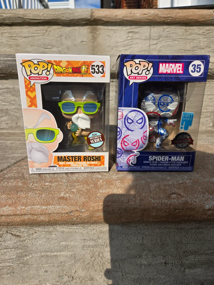 funko pop Master roshi specialty series & Spider man art series thumbnail