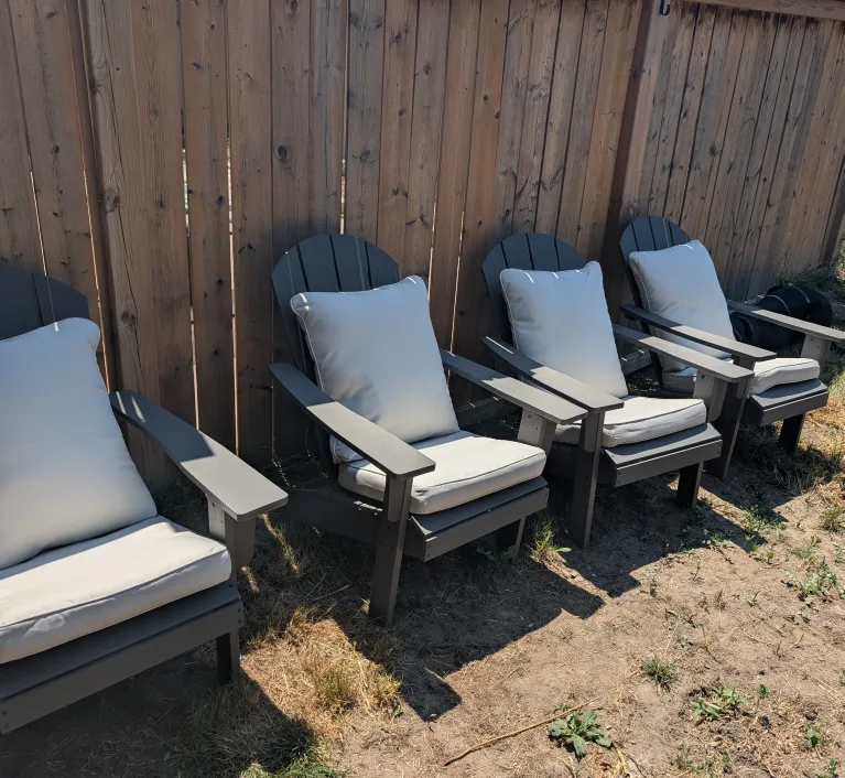 set of 4 outdoor chairs with cushions thumbnail