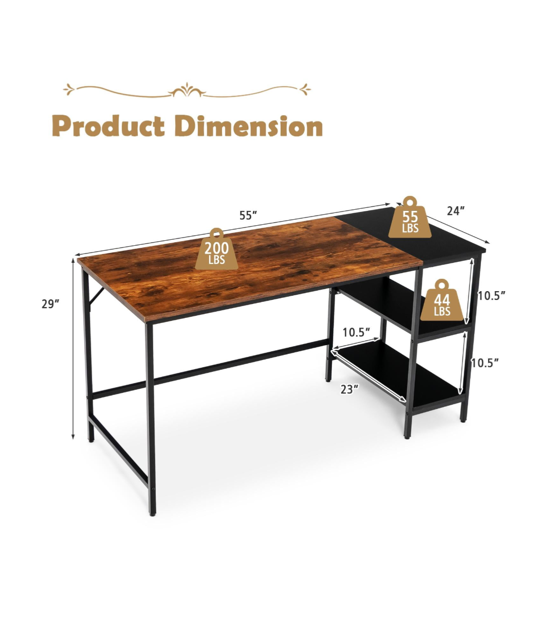 Large Walmart Computer Desk with Shelves - photo 2