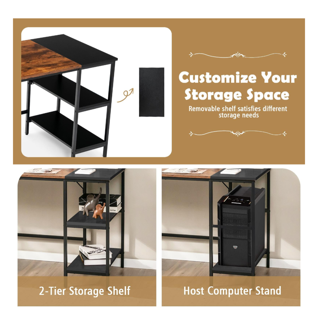 Large Walmart Computer Desk with Shelves - photo 3