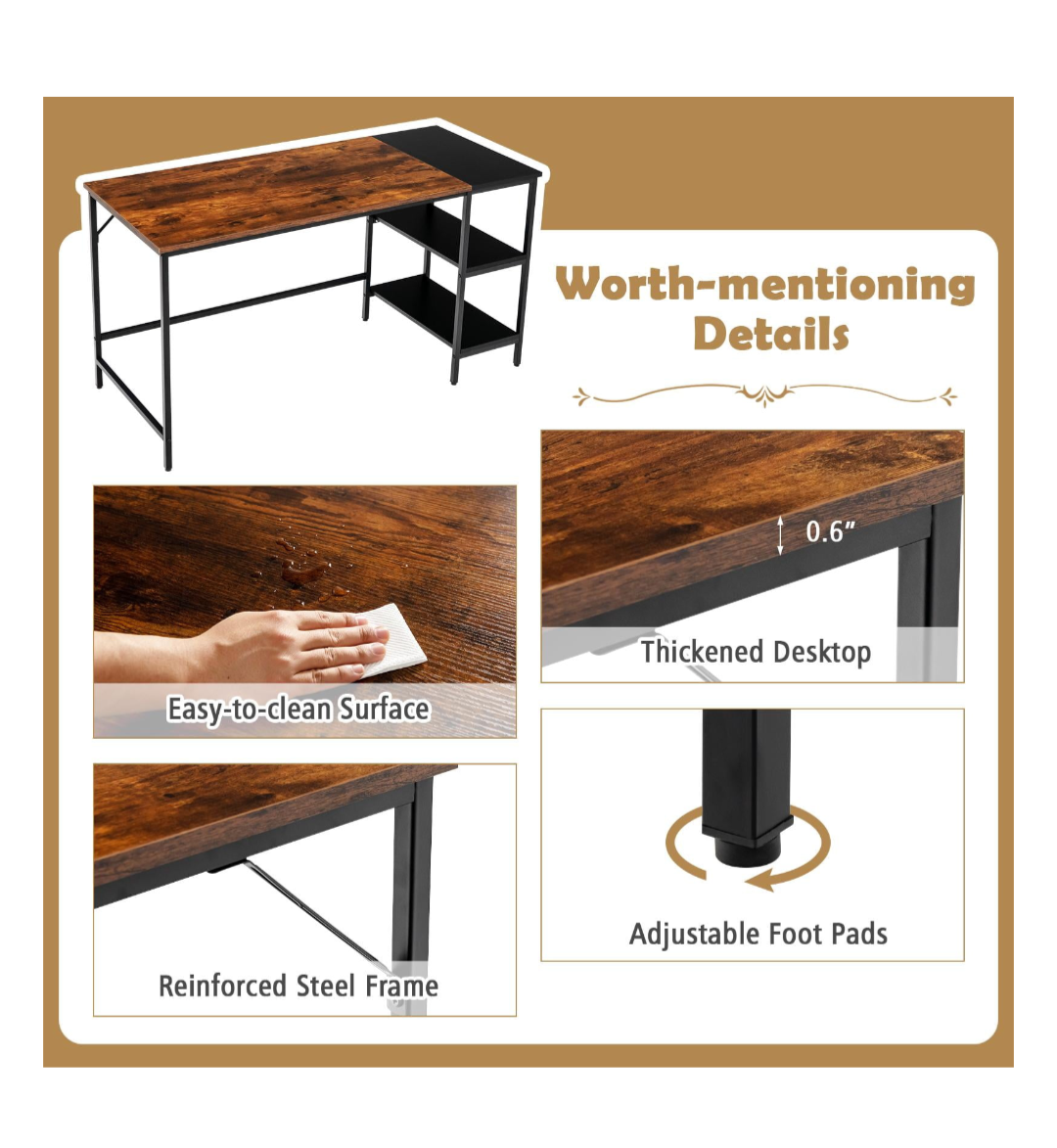 Large Walmart Computer Desk with Shelves - photo 4