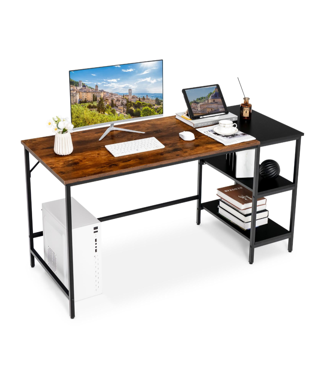 Large Walmart Computer Desk with Shelves