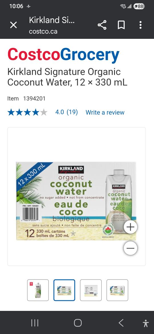 Kirkland coconut water