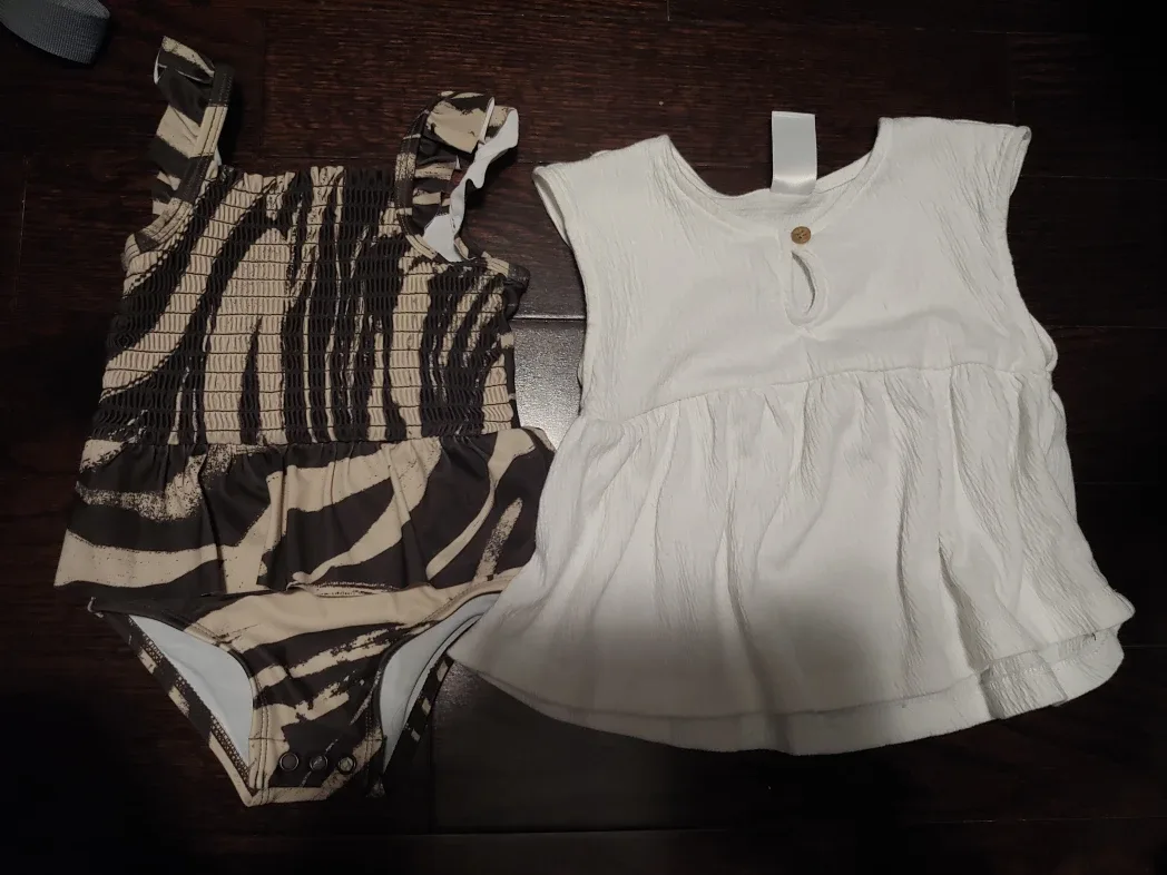 Like New 9 month baby swimsuit and cover up thumbnail
