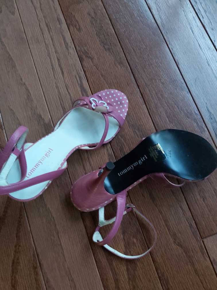 Tommy Girl Pink Heeled Sandals, Size 6