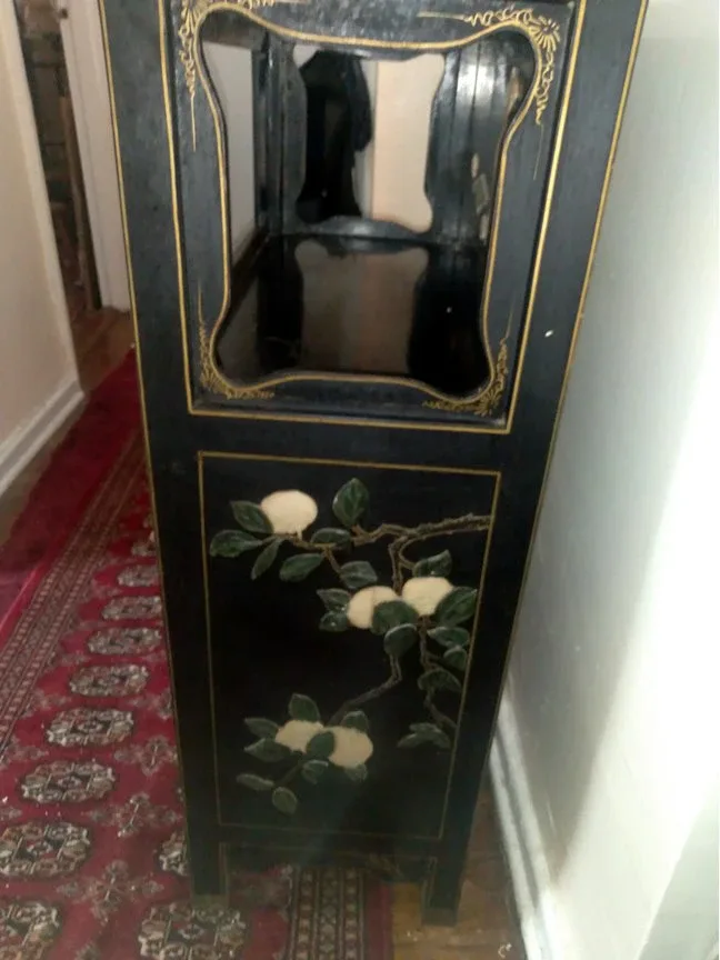 Antique Asian ivory art work 3 sided Cabinet image indicator(4)