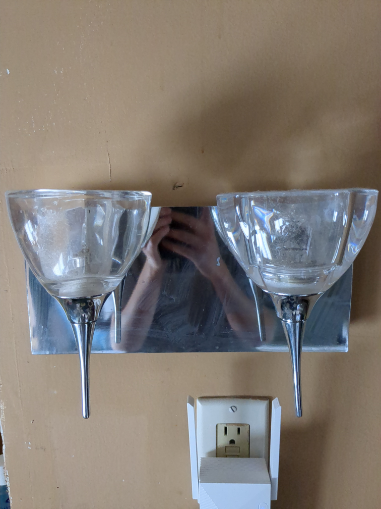3 Glass & Chrome Wall Sconce Lighting Fixtures