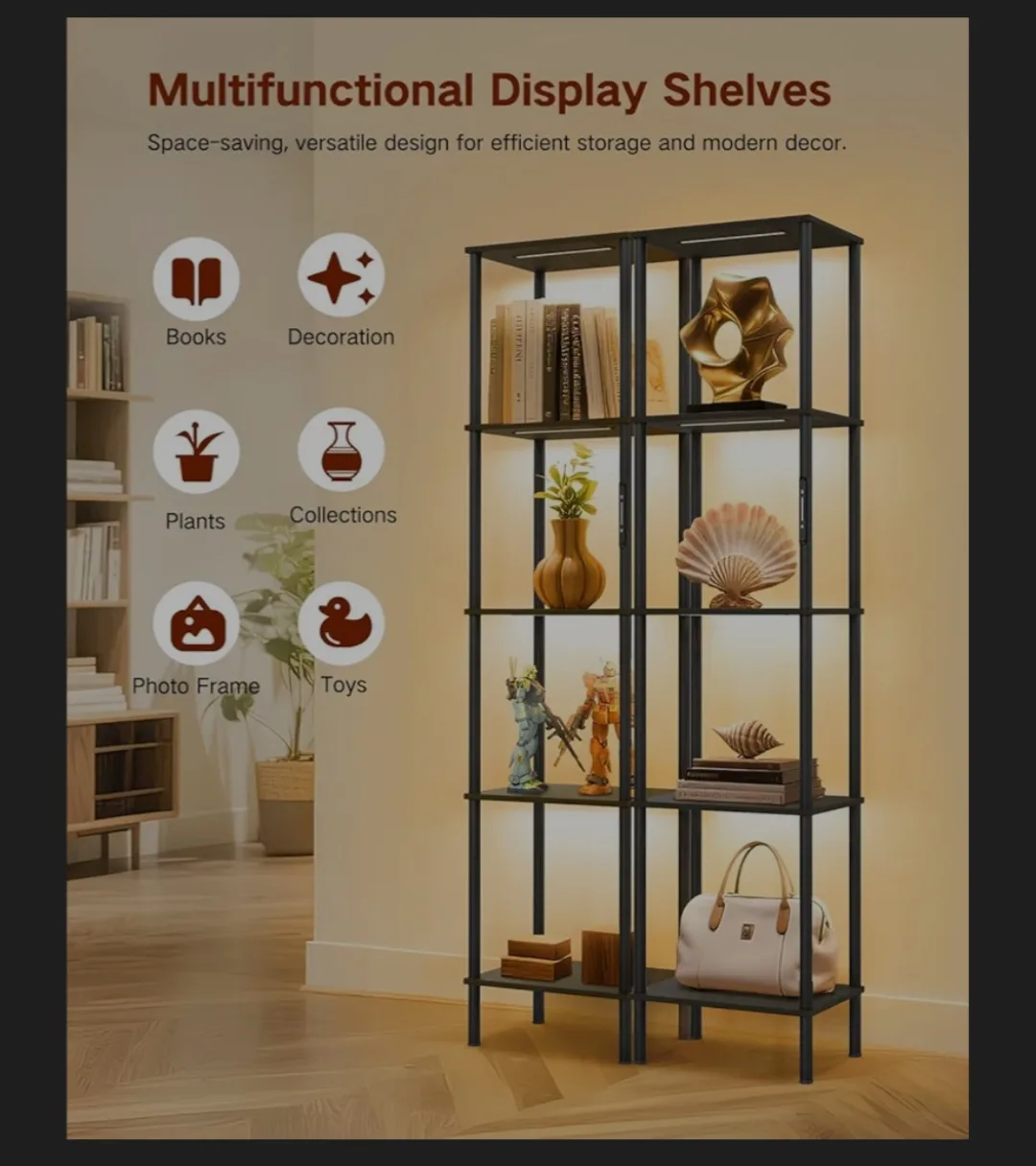 5-Tier Floor Lamp with Shelves image indicator(7)