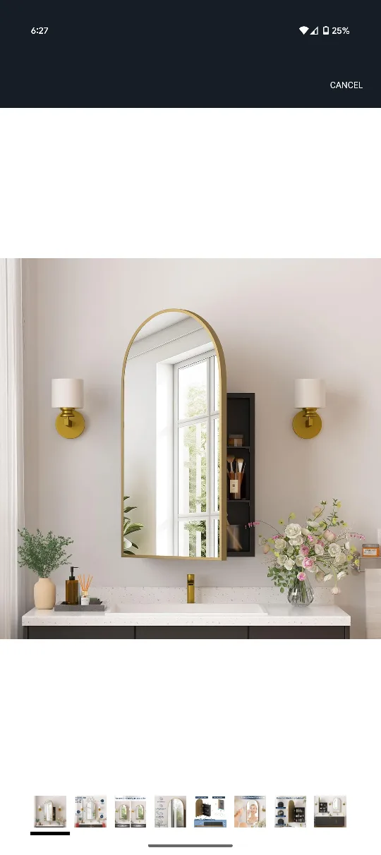 Brush Gold Arched Medicine Cabinet thumbnail