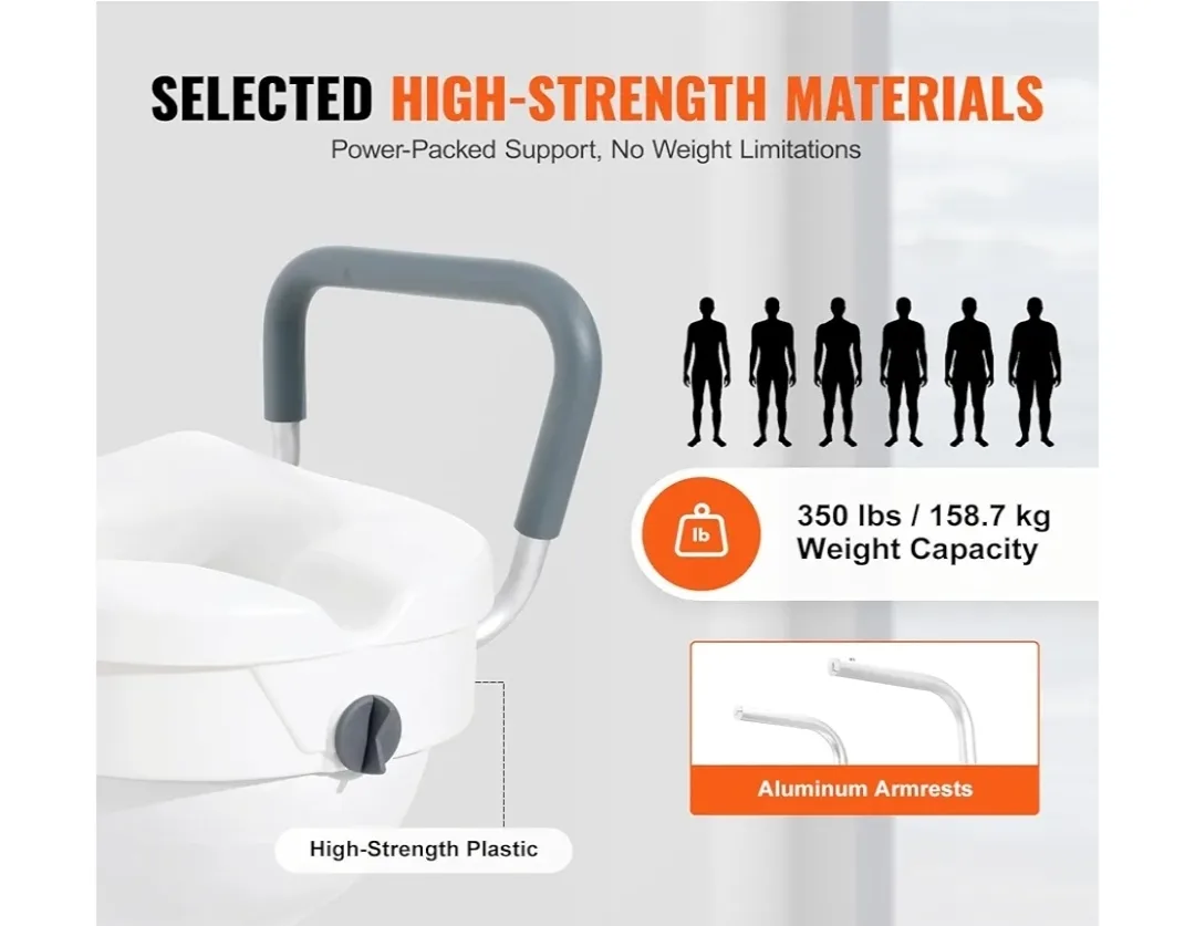 VEVOR Raised Toilet Seat 5" Height image indicator(2)