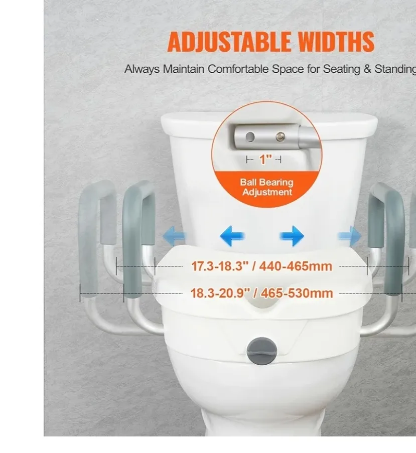 VEVOR Raised Toilet Seat 5" Height image indicator(6)