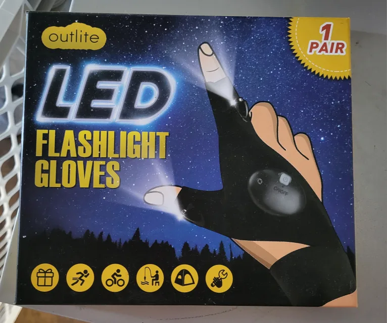 LED Flashlight Gloves - New in Box! thumbnail