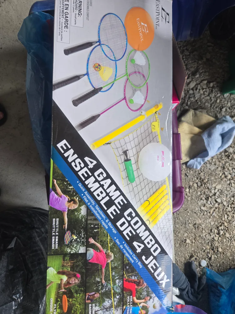 EastPoint 4 Game Combo Set - Badminton, Volleyball, More! thumbnail