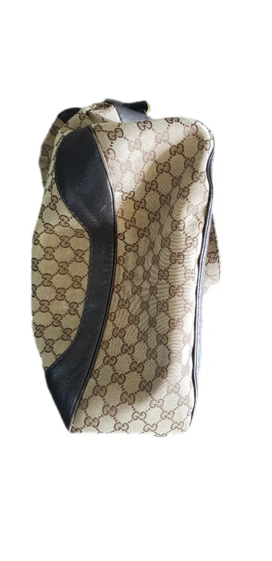 Vintage Gucci Hobo Bag - Jacquard Print Brown Leather Gold image indicator(3)