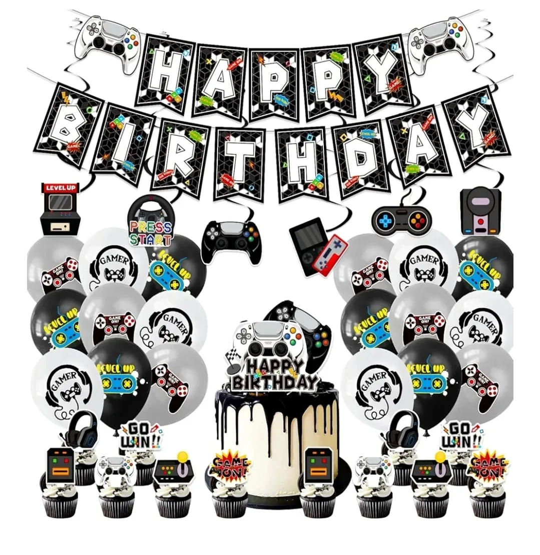 Video Game Birthday Party Decorations Set thumbnail