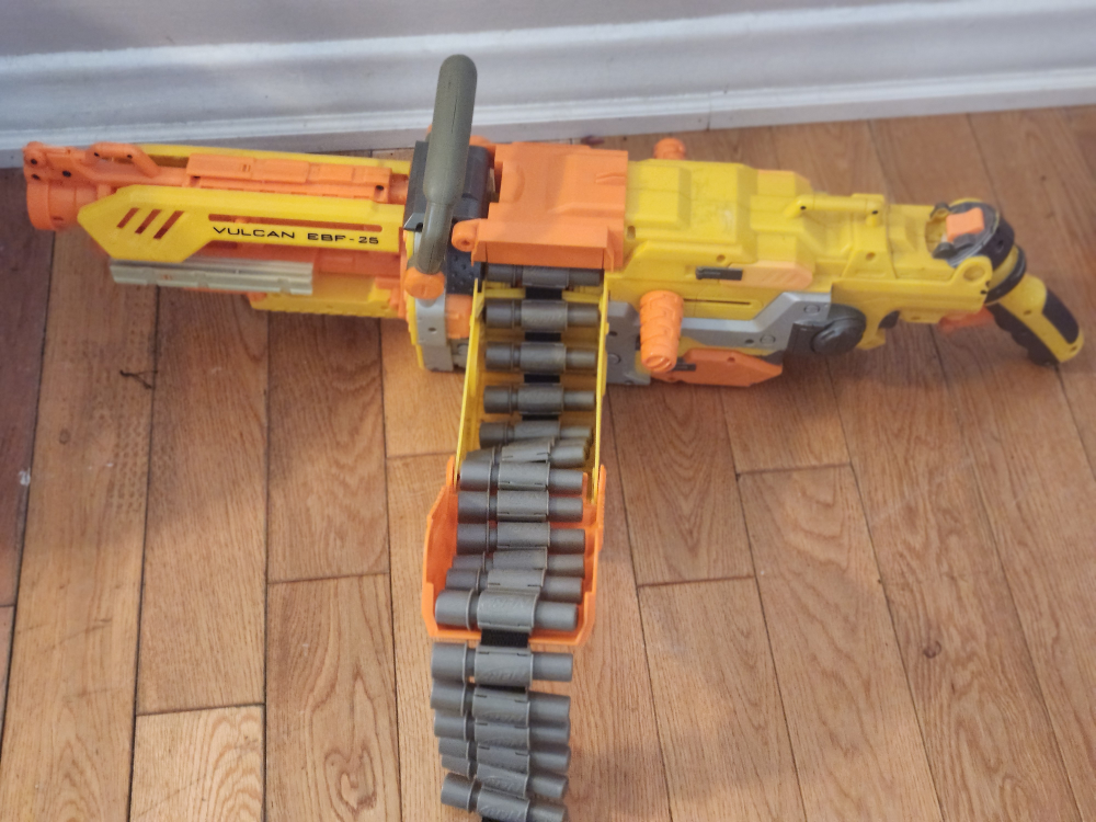 Nerf Gun N-Strike Vulcan EBF-25 Gun Tripod And Ammo Case