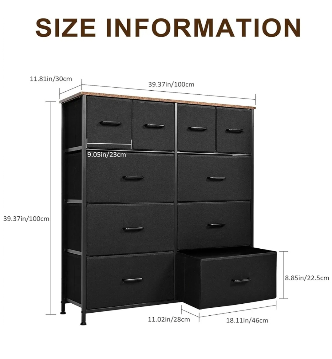 Black Fabric Storage Dresser - photo 4