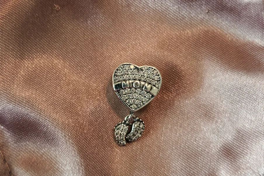 Mom Heart & Baby Feet Charm thumbnail