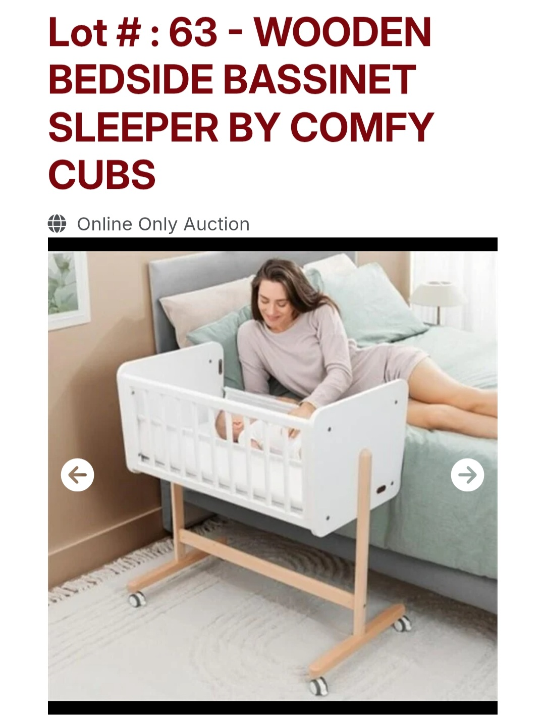 Comfy Cubs Wooden Bedside Bassinet Sleeper - photo 2