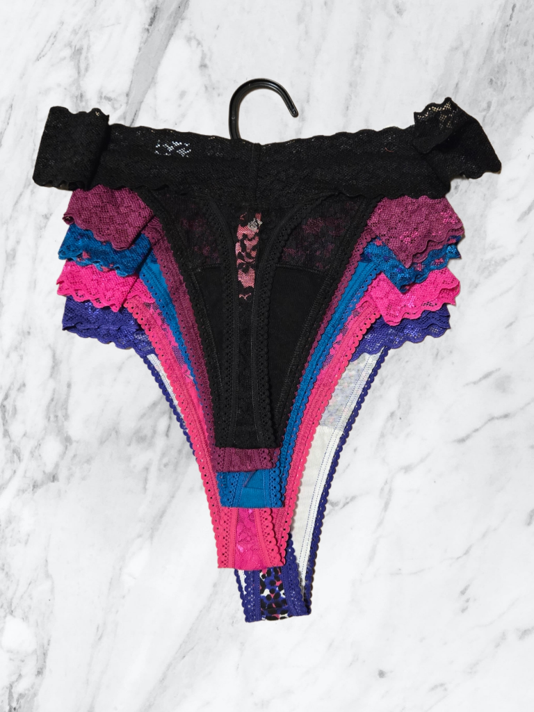 Betsey Johnson Lace & Cotton Thongs - Size Large - photo 2