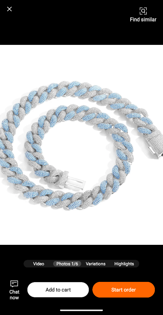Blue & Silver Braided Chain Necklace