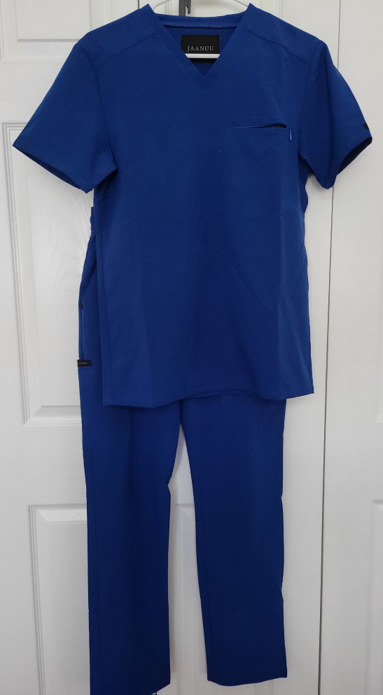 JAANUU Men's Royal Blue Scrub Set - photo 3